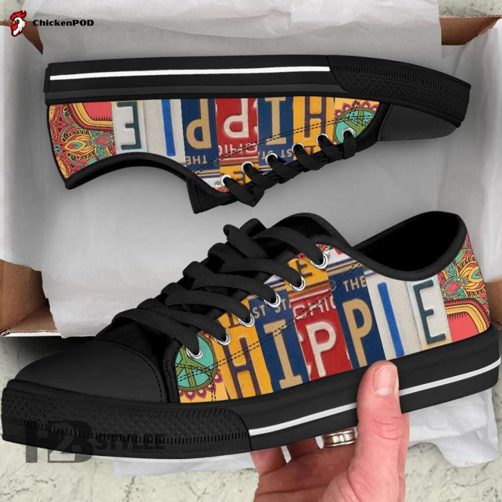 Hippie Matching License Plate Custom Shoes Sneakers Low Top Canvas Shoes For Men Women Hippie Matching License Plate Custom Shoes Sneakers Low Top Canvas Shoes For Men Women