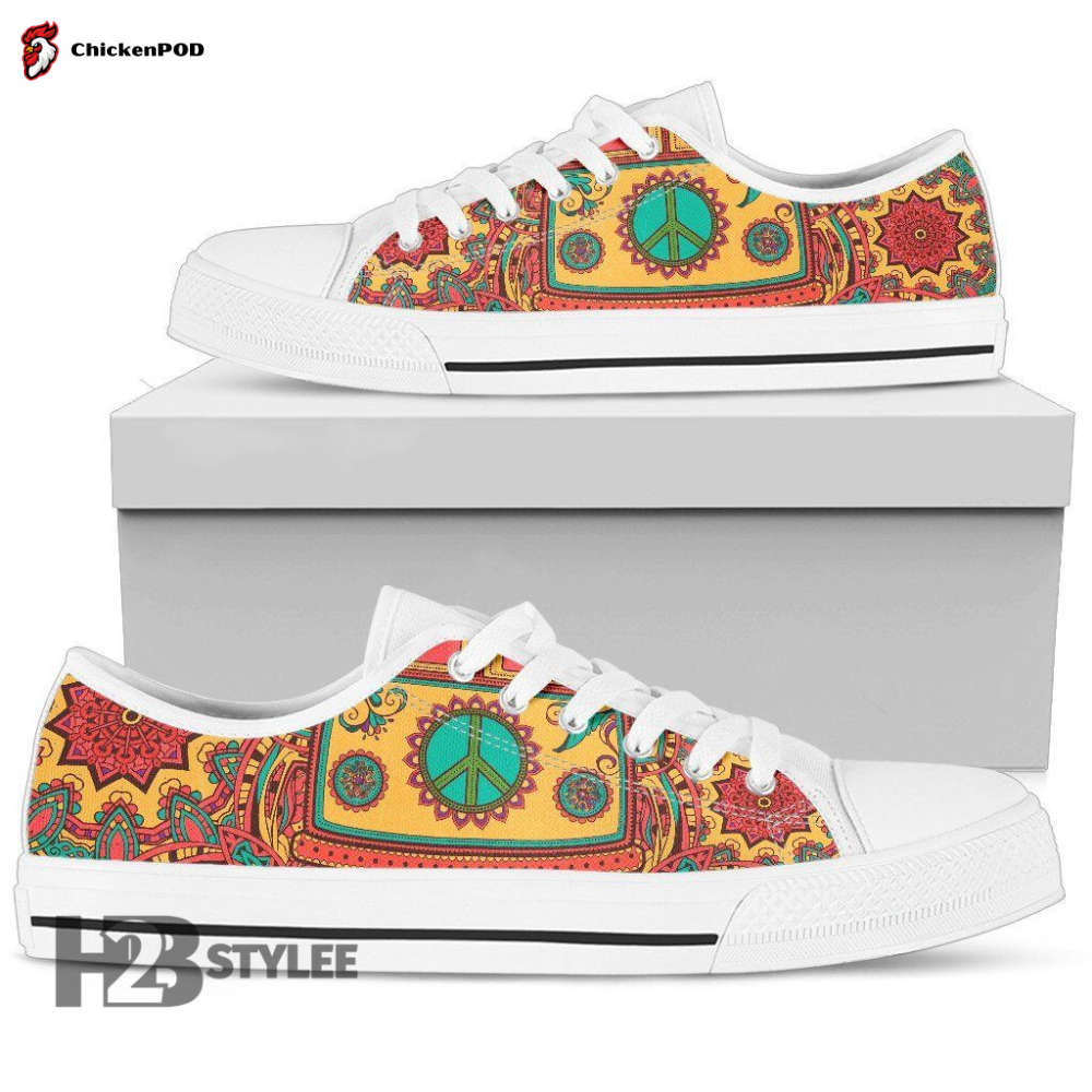 Hippie Van Mandala Low Top Canvas Shoes For Men Women Hippie Van Mandala Low Top Canvas Shoes For Men Women