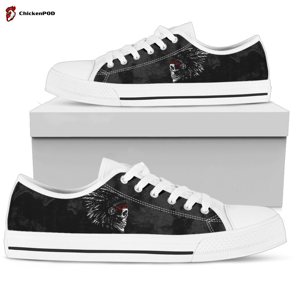 Native American Skull Low Top Shoes Native American Skull Low Top Shoes
