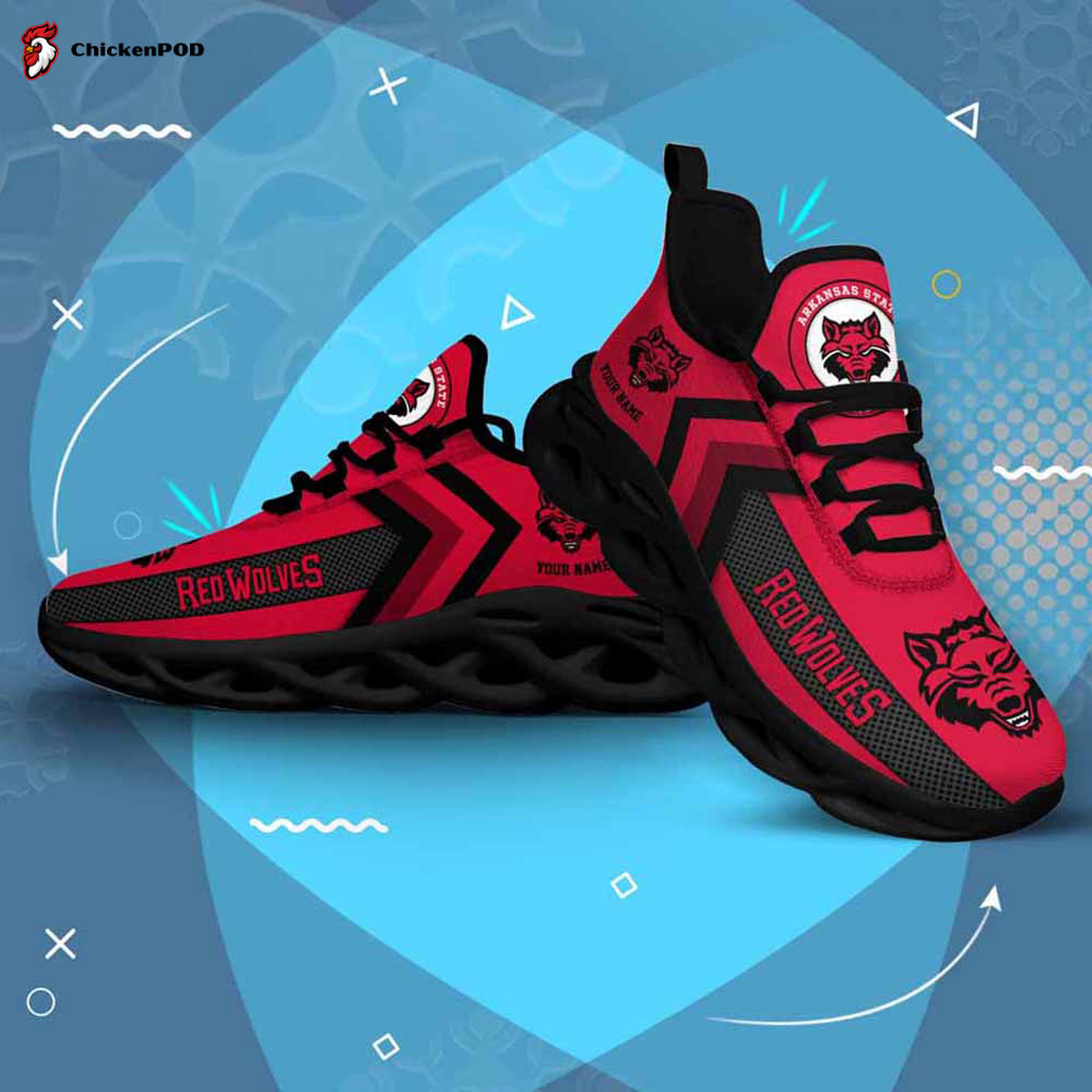 Ncaa Arkansas State Red Wolves Custom Name Max Soul Shoes Chunky Sneakers Ncaa Arkansas State Red Wolves Custom Name Max Soul Shoes Chunky Sneakers