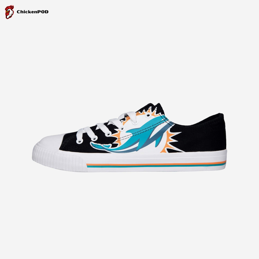 Nfl Miami Dolphins Black Low Top Shoes Nfl Miami Dolphins Black Low Top Shoes