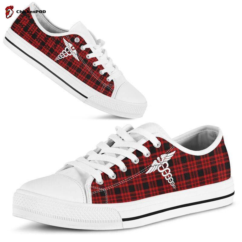 Nurse Christmas Plaid Pattern Low Top Shoes Gift For Men Women Nurse Christmas Plaid Pattern Low Top Shoes Gift For Men Women