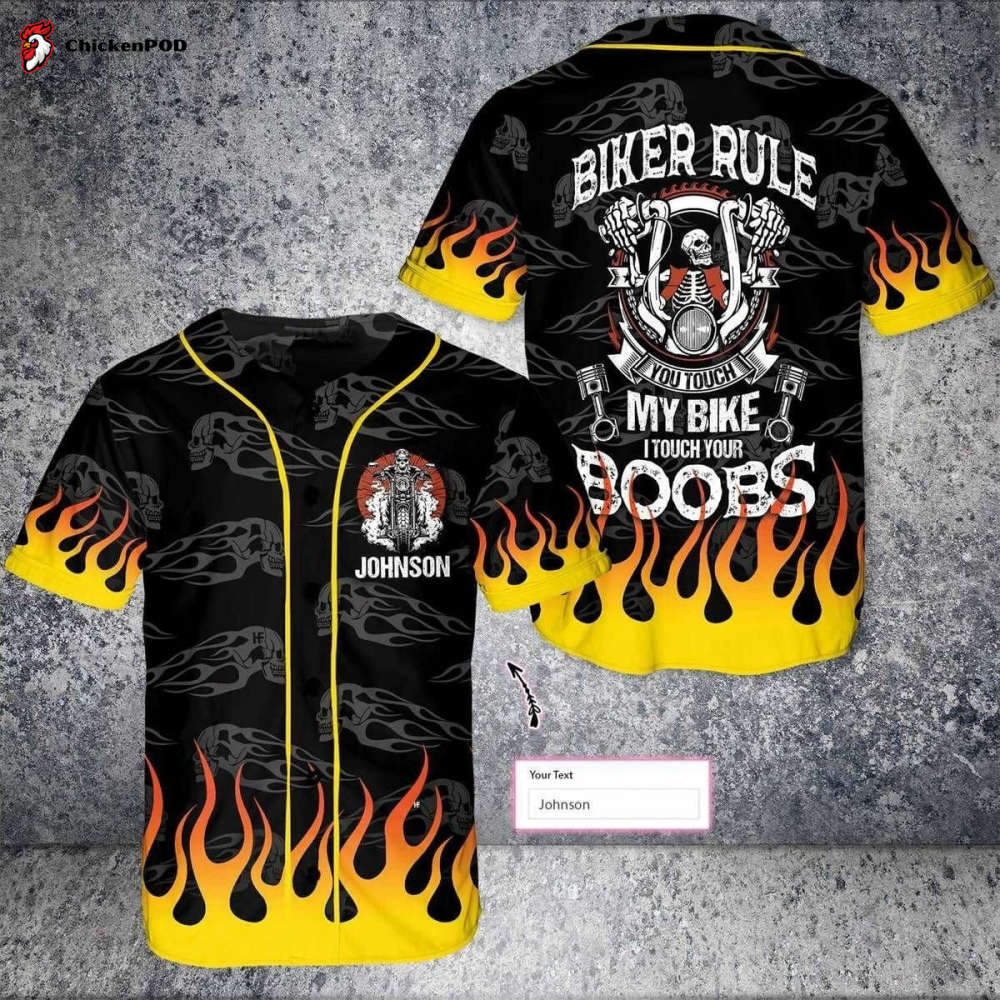 Personalized Custom Name Biker Rule Skull Baseball Tee Jersey Shirt Printed 3D Personalized Custom Name Biker Rule Skull Baseball Tee Jersey Shirt Printed 3D