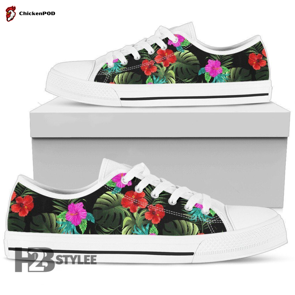 Pink Red Hibiscus Low Top Canvas Shoes For Men Women Pink Red Hibiscus Low Top Canvas Shoes For Men Women