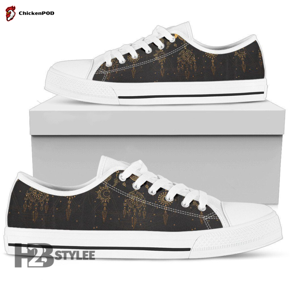 Sun Moon Boho Style Low Top Canvas Shoes For Men Women Sun Moon Boho Style Low Top Canvas Shoes For Men Women