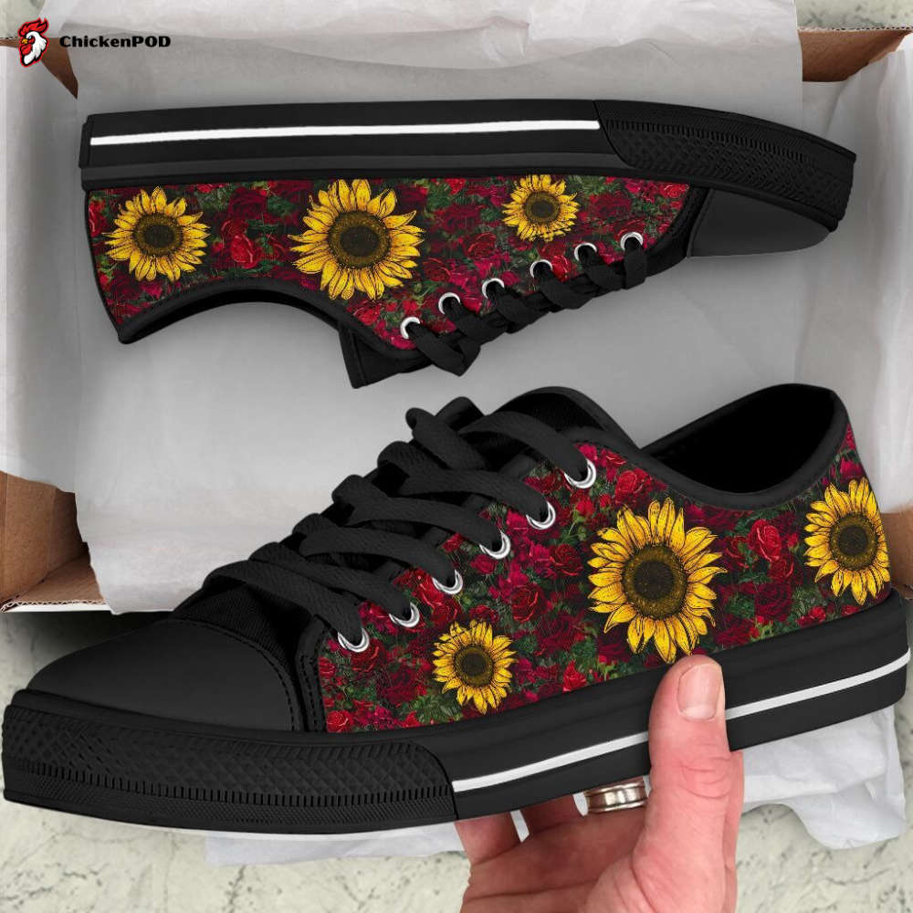 Sunflowers And Roses Low Top Shoes Gift For Men Women Sunflowers And Roses Low Top Shoes Gift For Men Women