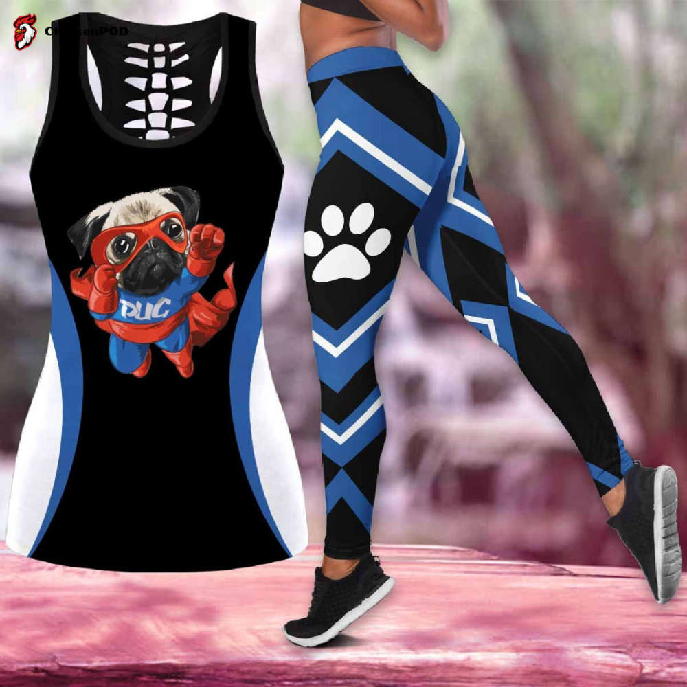 Super Pug Combo Tank Top &Amp; Leggings Outfit For Women Super Pug Combo Tank Top &Amp; Leggings Outfit For Women