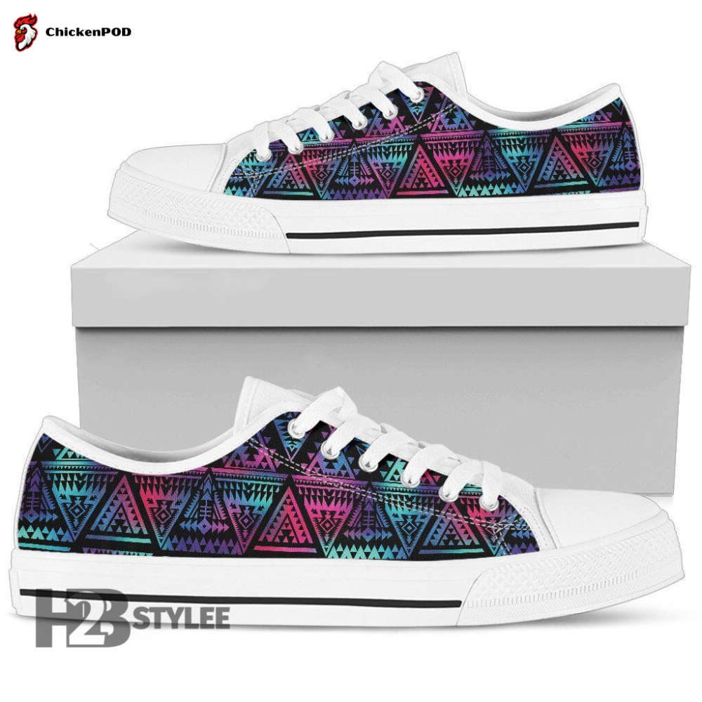 Tribal Aztec Dark Multicolor Low Top Canvas Shoes For Men Women Tribal Aztec Dark Multicolor Low Top Canvas Shoes For Men Women