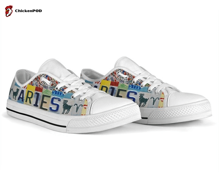 Aries Zodiac License Plates Low Top Shoes Gift For Men Women Sneaker Aries Zodiac License Plates Low Top Shoes Gift For Men Women Sneaker