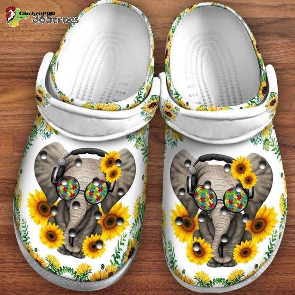Autism Elephant Sunflower Headphone Birthday For Autism Warriors Unisex Clogs Clog Shoes Autism Elephant Sunflower Headphone Birthday For Autism Warriors Unisex Clogs Clog Shoes