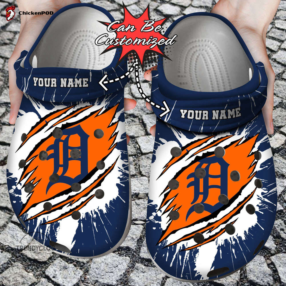 Baseball Unisex Clogs Personalized Dtigers Ripped Claw Clog Shoes Baseball Unisex Clogs Personalized Dtigers Ripped Claw Clog Shoes