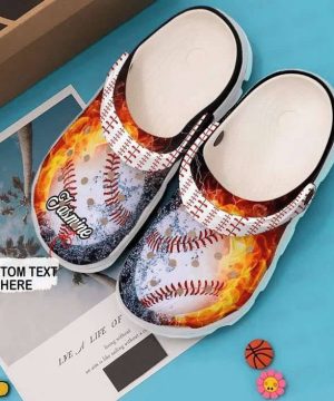 Baseball Fire Gift For Fan Classic Water Rubber clog Unisex Clogs Shoes