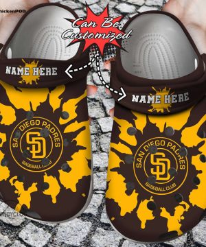 Baseball Personalized Padres Color Splash Clog Unisex Clogs Shoes Baseball Personalized Padres Color Splash Clog Unisex Clogs Shoes