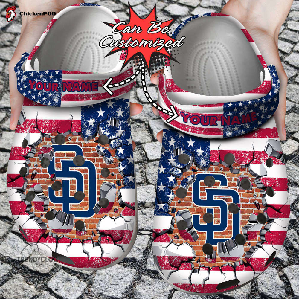 Baseball Personalized Padres Flag Breaking Wall Clog Unisex Clogs Shoes Baseball Personalized Padres Flag Breaking Wall Clog Unisex Clogs Shoes
