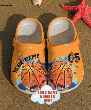 Basketball – Basketball Custom Name Number Orange Clog Unisex Clogs Shoes For Men And Women Basketball – Basketball Custom Name Number Orange Clog Unisex Clogs Shoes For Men And Women