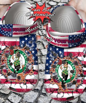 Basketball Unisex Clogs Personalized BCeltics American Flag Breaking Wall Clog Shoes Basketball Unisex Clogs Personalized BCeltics American Flag Breaking Wall Clog Shoes