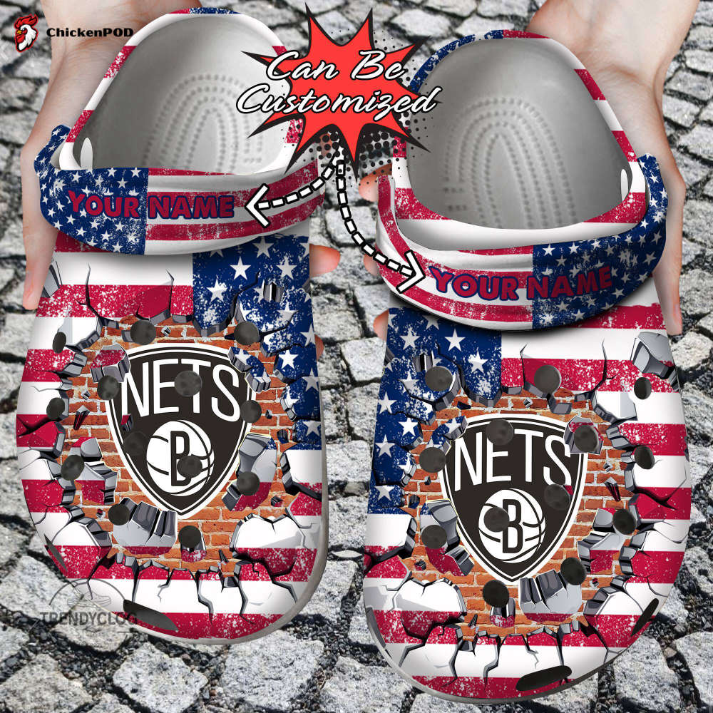 Basketball Unisex Clogs Personalized Bnets American Flag Breaking Wall Clog Shoes Basketball Unisex Clogs Personalized Bnets American Flag Breaking Wall Clog Shoes
