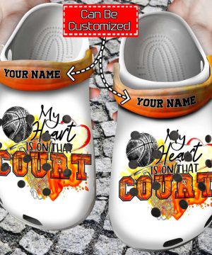 Basketball My Heart Is On That Court clog Unisex Clogs Shoes Custom