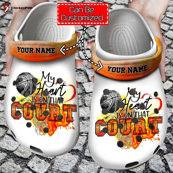 Basketball My Heart Is On That Court Clog Unisex Clogs Shoes Custom