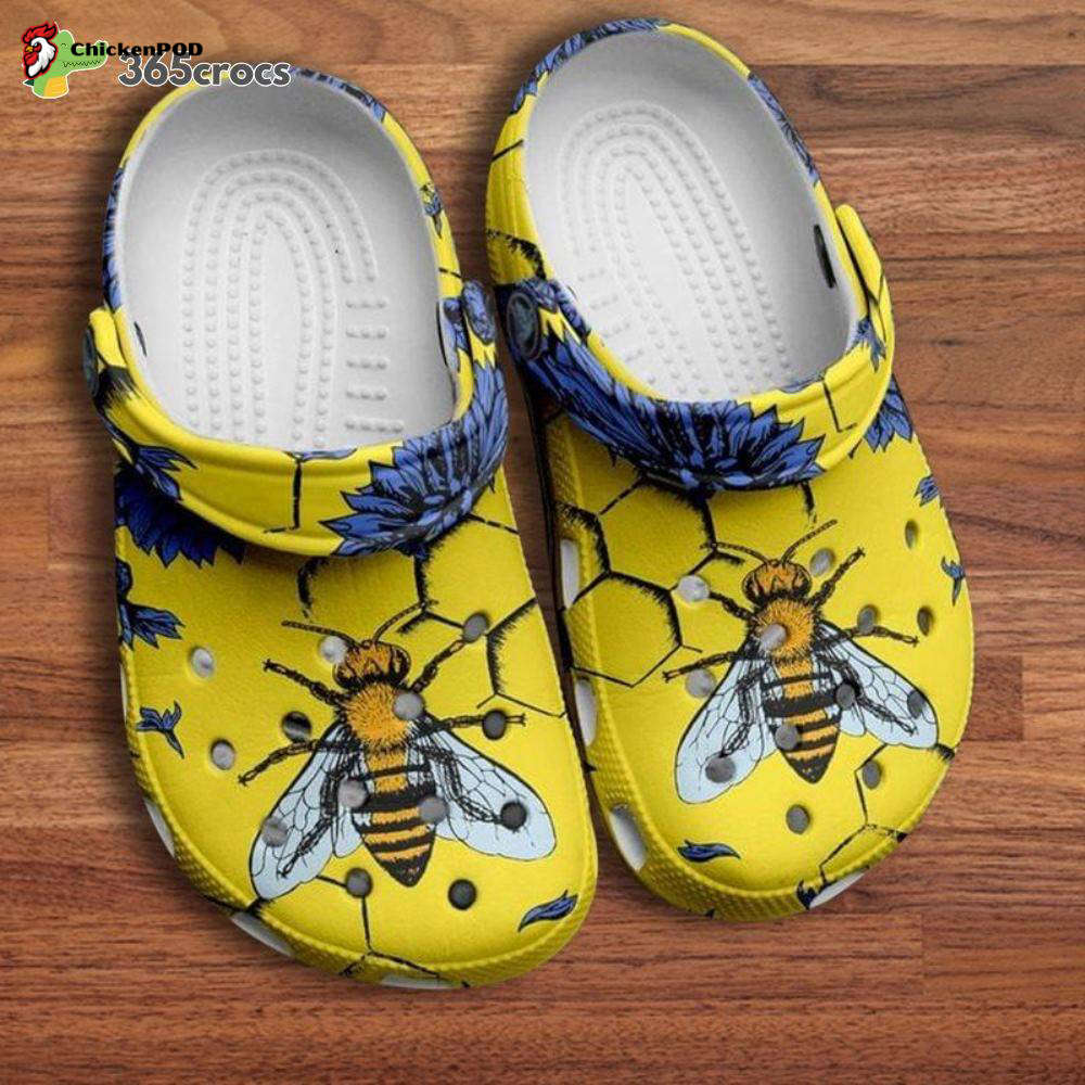 Bee Sunflower Blue Clog Bee Yellow Bee Comb Gifts For Friend Unisex Clogs Clog Shoes Bee Sunflower Blue Clog Bee Yellow Bee Comb Gifts For Friend Unisex Clogs Clog Shoes