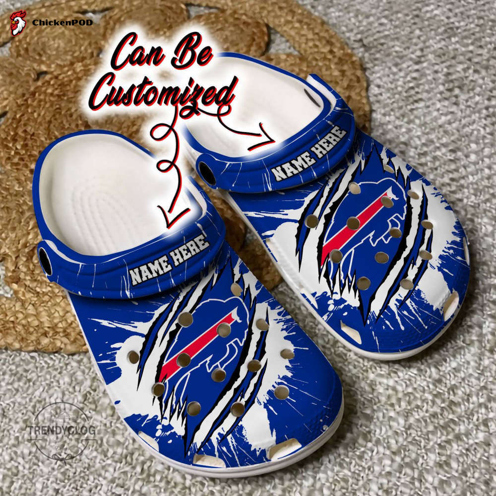 Bills Unisex Clogs Personalized Bbills Football Ripped Claw Clog Shoes Bills Unisex Clogs Personalized Bbills Football Ripped Claw Clog Shoes