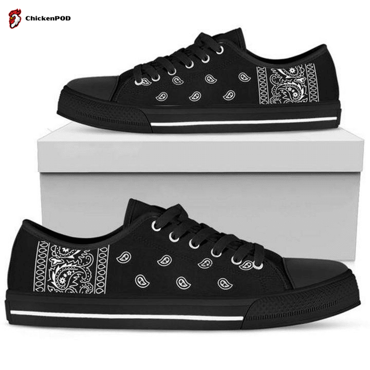 Black Bandana Low Top Shoes Gift For Men Women Black Bandana Low Top Shoes Gift For Men Women