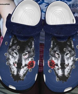 Black Wolf Red Rose Shoes – Wolf Dark Crocbland Clog Birthday Gifts For Men Women Black Wolf Red Rose Shoes – Wolf Dark Crocbland Clog Birthday Gifts For Men Women