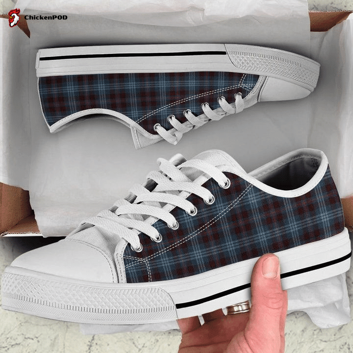 Blue Plaid Low Top Shoes Gift For Men Women Blue Plaid Low Top Shoes Gift For Men Women