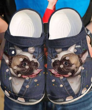 Boston Terrier In Pocket Fashion Gift For Lover Rubber clog Unisex Clogs Shoes