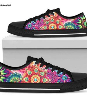Bright Mandala Low Top Shoes Gift for Men Women