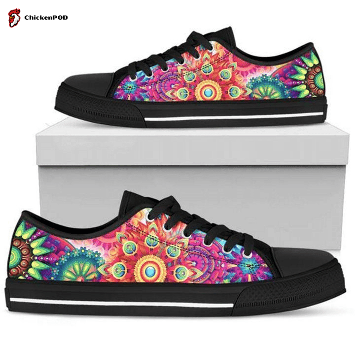 Bright Mandala Low Top Shoes Gift For Men Women Bright Mandala Low Top Shoes Gift For Men Women