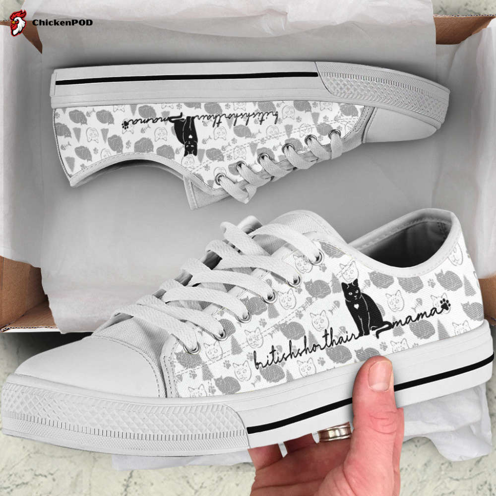 British Shorthair Cat Low Top Shoes Gift For Men Women British Shorthair Cat Low Top Shoes Gift For Men Women