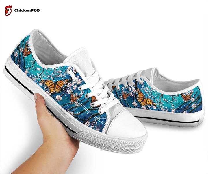 Butterfly Blue Low Top Shoes Gift For Men Women Butterfly Blue Low Top Shoes Gift For Men Women