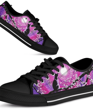 Cat Sakura Low Top Cherry Blossom Low Top Shoes Gift for Men Women
