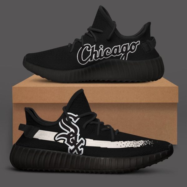 Chicago White Sox Black Mlb Yeezy Sneaker For Men Women Fans