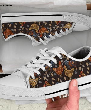 Chicken Embroidery Fashion Low Top Shoes Gift for Men Women