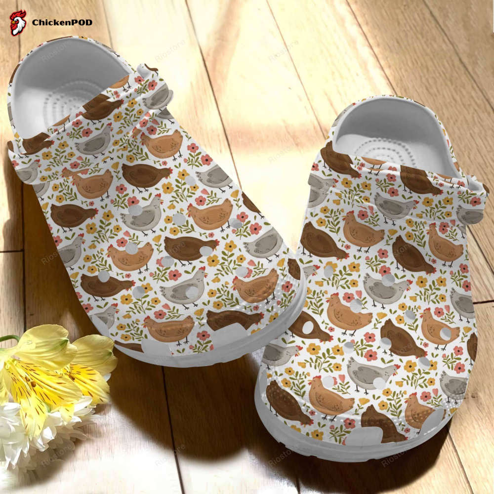 Chickens In The Garden 3D Clog Unisex Shoes For Mother Day – Chicken Flower Shoes Crocbland Clog Gifts For Mom Daughter Chickens In The Garden 3D Clog Unisex Shoes For Mother Day – Chicken Flower Shoes Crocbland Clog Gifts For Mom Daughter