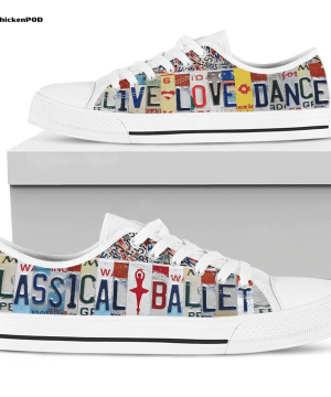 Classical Ballet Live Love License Plates Low TopSb