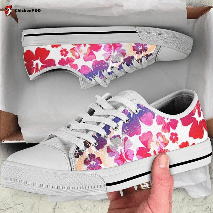 Colorful Aloha Flowers Floral Red Pink Purple Low Top Shoes Gift For Men Women Colorful Aloha Flowers Floral Red Pink Purple Low Top Shoes Gift For Men Women