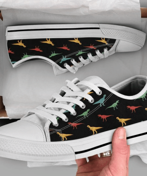 Colorful Dinosaur Low Top Shoes Gift for Men Women