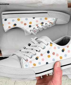 Colorful Dots, Dots Pattern Low Top Shoes Gift for Men Women
