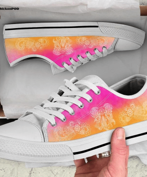 Colorful Elephant Mandala Low Top Shoes Gift for Men Women