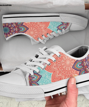 Colorful Floral Mandalas Low Top Shoes Gift for Men Women