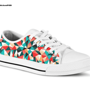 Colorful Kaleidoscope Geometric Print Low Top Shoes Gift for Men Women