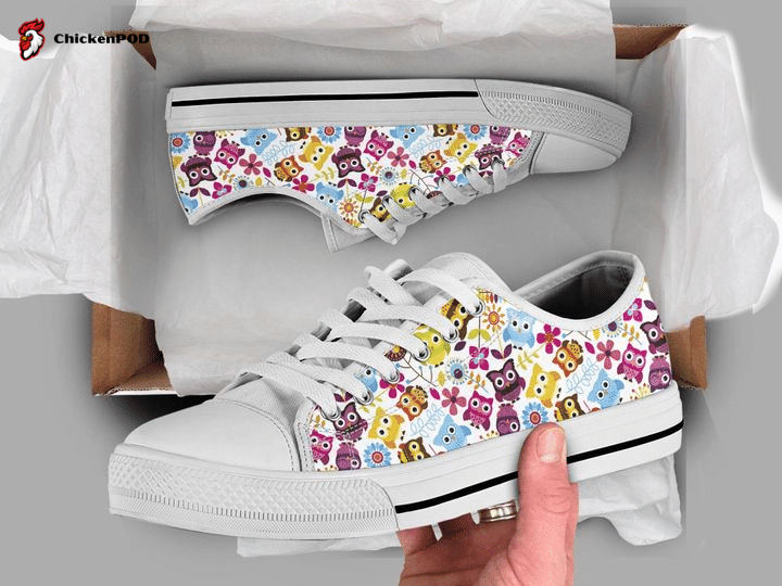 Colorful Owl Low Top Shoes Gift For Men Women Colorful Owl Low Top Shoes Gift For Men Women