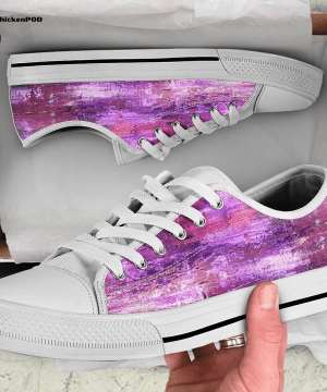 Colorful Pink Purple Grunge Abstract Art Low Top Shoes Gift for Men Women