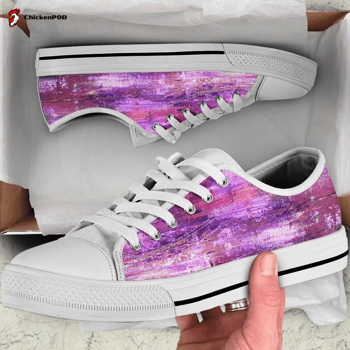 Colorful Pink Purple Grunge Abstract Art Low Top Shoes Gift For Men Women Colorful Pink Purple Grunge Abstract Art Low Top Shoes Gift For Men Women