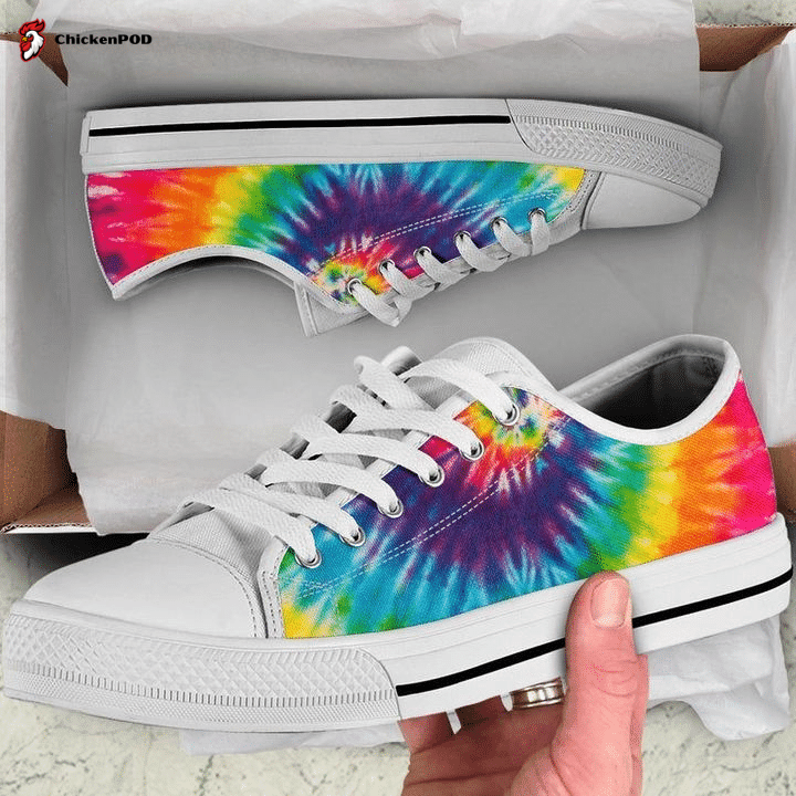 Colorful Tie Dye Spiral Hippie Abstract Art Low Top Shoes Gift For Men Women Colorful Tie Dye Spiral Hippie Abstract Art Low Top Shoes Gift For Men Women