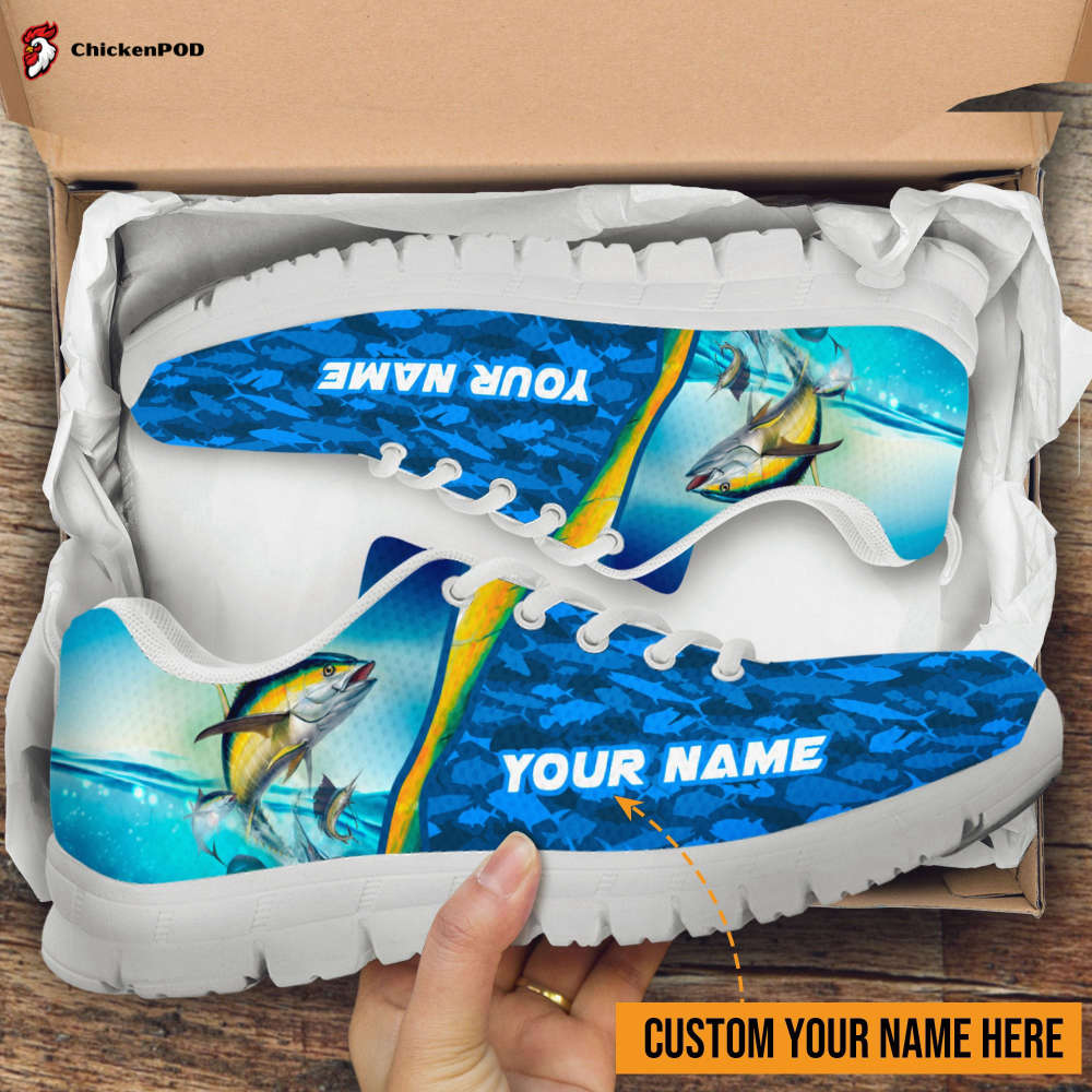 Custom Name Tuna Fishing Team Billfish Low Top Sneaker Shoes Custom Name Tuna Fishing Team Billfish Low Top Sneaker Shoes