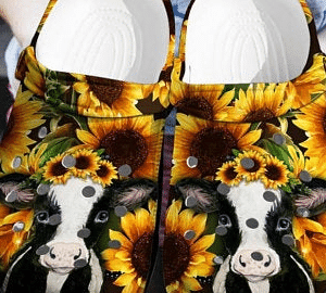 Customize Cow Unisex Clogs Clog Shoes – Sunflower Cow Farm Outdoor Unisex Clogs Clog Shoes